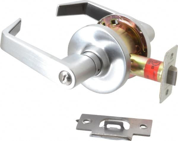 Master Lock - Grade 2 Privacy Lever Lockset - 2-3/4" Back Set, Keyless Cylinder, Brushed Chrome Finish - A1 Tooling