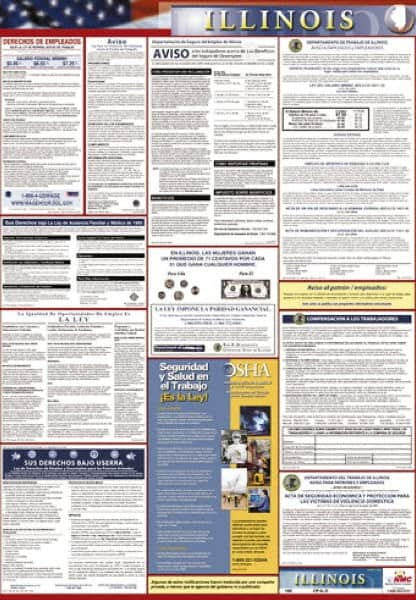 NMC - 27" Wide x 39" High Laminated Paper Labor Law Information Poster - 0.01" Thick, Spanish - A1 Tooling