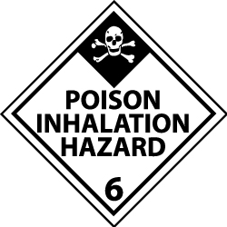 NMC - Accident Prevention Label - Legend: Poison Inhalation Hazard, English, Black & White, 4" Long x 4" High, Sign Muscle Finish - A1 Tooling