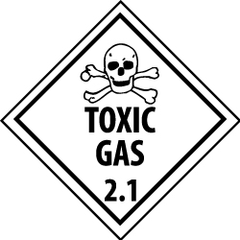 NMC - Toxic Gas DOT Shipping Label - 4" High x 4" Wide - A1 Tooling