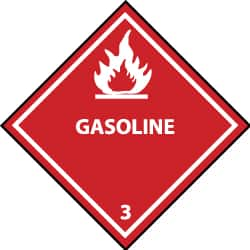 NMC - Gasoline DOT Shipping Label - 4" High x 4" Wide - A1 Tooling