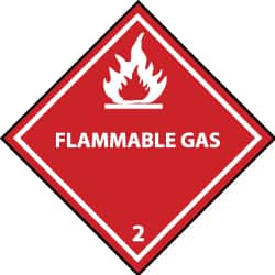 NMC - Flammable Gas DOT Shipping Label - 4" High x 4" Wide - A1 Tooling