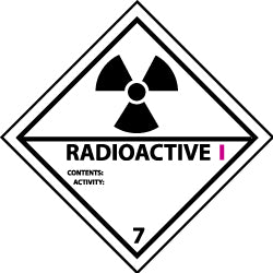 NMC - Accident Prevention Label - Legend: Radioactive I Contents: Activity:, English, Black, Magenta & White, 4" Long x 4" High, Sign Muscle Finish - A1 Tooling