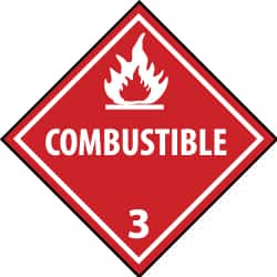 NMC - Combustible DOT Shipping Label - 4" High x 4" Wide - A1 Tooling