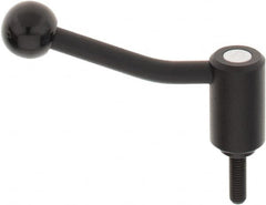 KIPP - M8 x 1.25, 0.94" Hub Diam, Steel Threaded Stud Adjustable Tension Lever with 20° Handle - 0.98" Stud Length, 3.46" OAL, 2.3" High - A1 Tooling