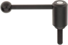 KIPP - 5/8-11, 1.61" Hub Diam, Steel Threaded Stud Adjustable Tension Lever with 0° Handle - 1.97" Stud Length, 5.3" OAL, 2.22" High - A1 Tooling