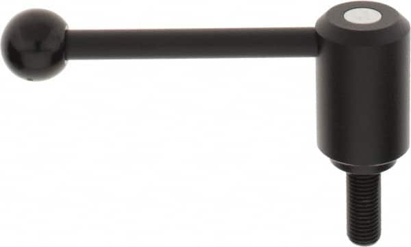 KIPP - M16 x 2.0, 1.61" Hub Diam, Steel Threaded Stud Adjustable Tension Lever with 0° Handle - 1.57" Stud Length, 5.3" OAL, 2.22" High - A1 Tooling