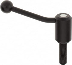 KIPP - M20 x 2.5, 1.61" Hub Diam, Steel Threaded Stud Adjustable Tension Lever with 20° Handle - 2.36" Stud Length, 5.06" OAL, 3.52" High - A1 Tooling