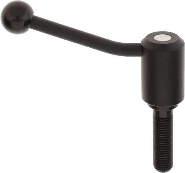 KIPP - M20 x 2.5, 1.61" Hub Diam, Steel Threaded Stud Adjustable Tension Lever with 20° Handle - 2-3/4" Stud Length, 5.06" OAL, 3.52" High - A1 Tooling