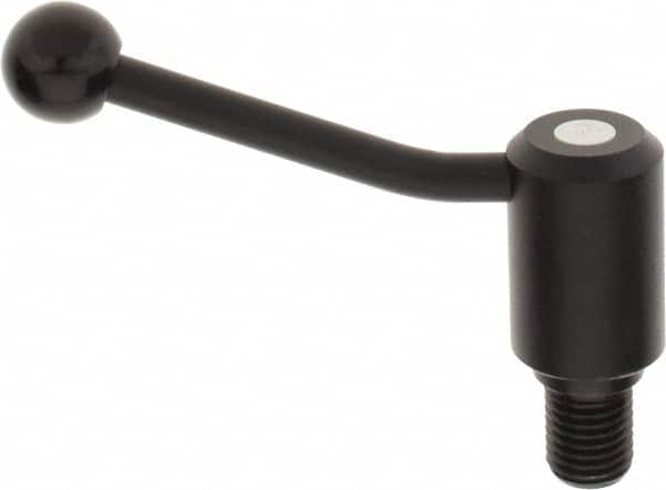 KIPP - M24 x 3.0, 1.61" Hub Diam, Steel Threaded Stud Adjustable Tension Lever with 20° Handle - 1.18" Stud Length, 5.06" OAL, 3.52" High - A1 Tooling