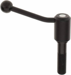 KIPP - M24 x 3.0, 1.61" Hub Diam, Steel Threaded Stud Adjustable Tension Lever with 20° Handle - 3.54" Stud Length, 5.06" OAL, 3.52" High - A1 Tooling