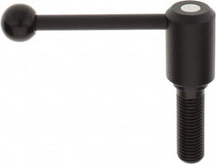 KIPP - M24 x 3.0, 1.61" Hub Diam, Steel Threaded Stud Adjustable Tension Lever with 0° Handle - 2-3/4" Stud Length, 5.3" OAL, 2.22" High - A1 Tooling