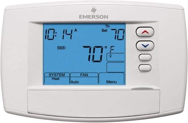 White-Rodgers - 45 to 99°F, 4 Heat, 2 Cool, Premium Commercial Digital 7 Day Programmable Universal Multi-Stage or Heat Pump Thermostat - 0 to 30 Volts, Horizontal Mount, Electronic Contacts Switch - A1 Tooling