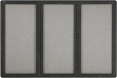 Quartet - 72" Wide x 48" High Enclosed Cork Bulletin Board - Gray - A1 Tooling