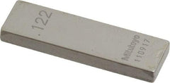 Mitutoyo - 0.122" Rectangular Steel Gage Block - Accuracy Grade 0, Includes Certificate of Inspection - A1 Tooling