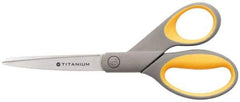 Clauss - 3-1/4" LOC, 8" OAL Titanium Standard Shears - Ambidextrous, Straight Handle, For General Purpose Use - A1 Tooling