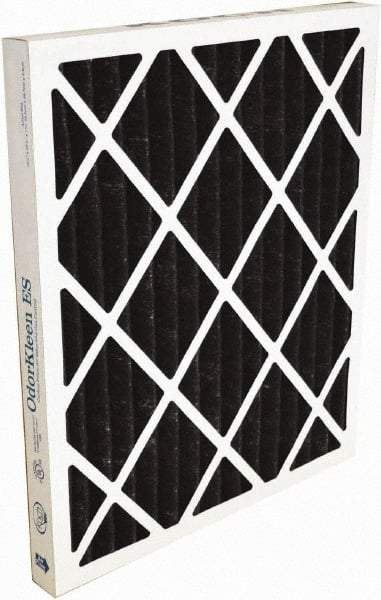 Made in USA - 24" Noml Height x 24" Noml Width x 2" Noml Depth, 70% Capture Efficiency, Wire-Backed Pleated Air Filter - MERV 8, Cotton/Polyester & Activated Carbon, Integrated Beverage Board Frame, 500 Max FPM, 2,000 CFM, For Any Unit - A1 Tooling