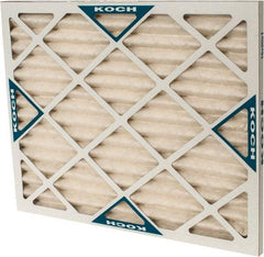 Made in USA - 16" Noml Height x 20" Noml Width x 1" Noml Depth, 30 to 35% Capture Efficiency, Wire-Backed Pleated Air Filter - MERV 8, Synthetic with Antimicrobial Protection, Integrated Beverage Board Frame, 300 Max FPM, 670 CFM, For Any Unit - A1 Tooling