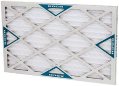 Made in USA - 16" Noml Height x 25" Noml Width x 1" Noml Depth, 30 to 35% Capture Efficiency, Wire-Backed Pleated Air Filter - MERV 8, Synthetic with Antimicrobial Protection, Integrated Beverage Board Frame, 300 Max FPM, 840 CFM, For Any Unit - A1 Tooling