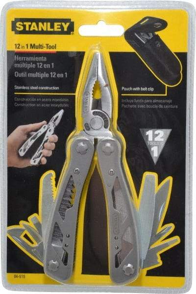 Stanley - 12 Piece, Multi-Tool Set - 6-1/2" OAL, 4-1/8" Closed Length - A1 Tooling