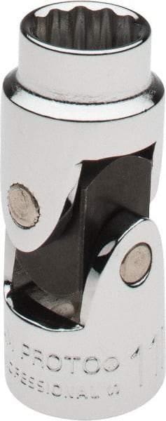 Proto - 3/8" Drive, Standard Hand Socket - 12 Points, 1-3/4" OAL, Alloy Steel, Chrome Finish - A1 Tooling