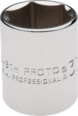 Proto - 31/32", 1/2" Drive, Standard Hand Socket - 6 Points, 1-9/16" OAL, Alloy Steel, Chrome Finish - A1 Tooling