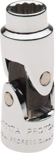 Proto - 1/4", 1/4" Drive, Standard Hand Socket - 12 Points, 1-25/64" OAL, Alloy Steel, Chrome Finish - A1 Tooling