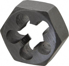 Interstate - 1/2-32 UNS Thread, 1-1/16" Hex, Right Hand Thread, Hex Rethreading Die - Carbon Steel, 1/2" Thick - Exact Industrial Supply