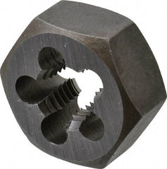 Interstate - M12x1.50 Metric Fine Thread, 1-1/16" Hex, Right Hand Thread, Hex Rethreading Die - Carbon Steel, 1/2" Thick - Exact Industrial Supply