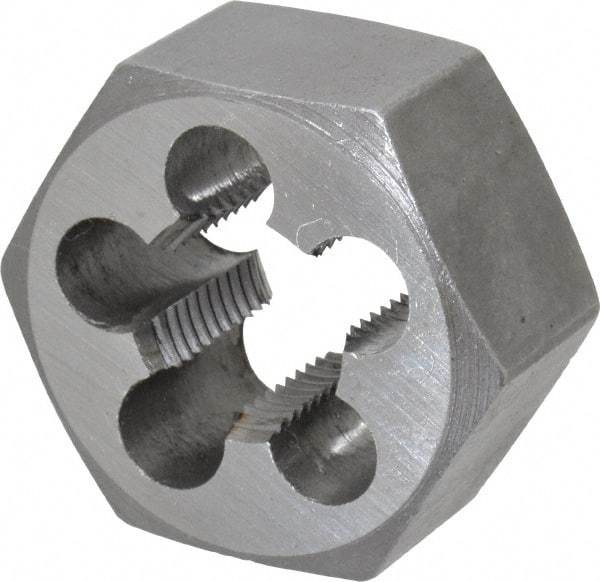 Interstate - M17x1.50 Metric Fine Thread, 1-7/16" Hex, Right Hand Thread, Hex Rethreading Die - Carbon Steel, 3/4" Thick - Exact Industrial Supply