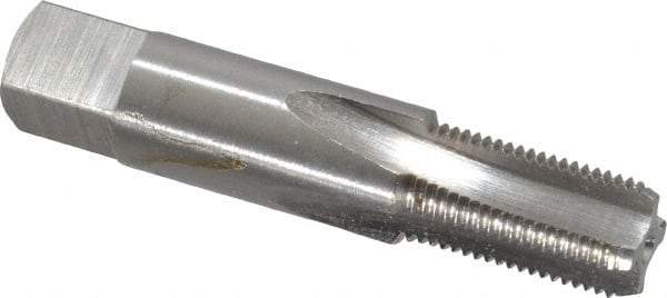 Interstate - 1/8-28" BSPP, 4 Flutes, Plug Chamfer, Bright Finish, High Speed Steel British Standard Pipe Tap - 0.4375" Shank Diam, 0.328" Square Size, 2-1/8" Overall Length - Exact Industrial Supply