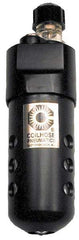 Coilhose Pneumatics - 1/4 NPT Port, 150 Max psi, Compact Lubricator - Polycarbonate Bowl, Cast Aluminum Body, 23 CFM, 120°F Max, 2" Wide x 6-1/2" High - A1 Tooling