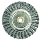 6" Filler Pass Brush - .023 Steel Wire; 5/8-11 Dbl-Hex Nut - Dually Weld Cleaning Brush - A1 Tooling