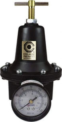 Coilhose Pneumatics - 1/4 NPT Port, 40 CFM, Cast Aluminum Heavy-Duty T-Handle Regulator - 0 to 125 psi Range, 250 Max psi Supply Pressure, 1/4" Gauge Port Thread, 3" Wide x 5-1/2" High - A1 Tooling