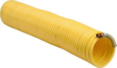 Coilhose Pneumatics - 1/4" ID, 1/4 Thread, 50' Long, Yellow Nylon Coiled & Self Storing Hose - 185 Max psi, Male Swivel x Male Swivel - A1 Tooling