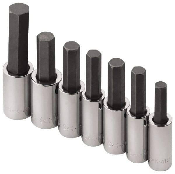 SK - 7 Piece 1/2" Drive Inch Hex Bit Socket Set - 5/16 to 3/4" Hex - A1 Tooling