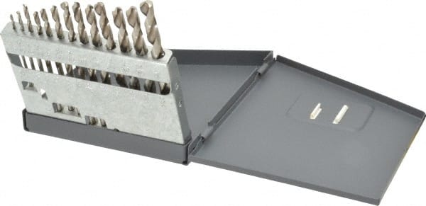 Hertel - 1/16 to 1/4", 118° Point, Bright Finish, High Speed Steel Jobber Length Drill Bit Set - A1 Tooling