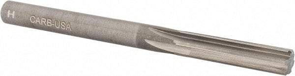 Hertel - Letter H Solid Carbide 6 Flute Chucking Reamer - Straight Flute, Straight Shank, 1-1/8" Flute Length, 3-1/4" OAL - A1 Tooling