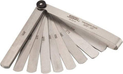 SPI - 13 Piece, 0.0015 to 0.2" Thick, Parallel Feeler Gage Set - 4-1/4" Leaf Length, 1/2" Wide, Tempered Steel - A1 Tooling