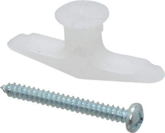 Toggler - #6 to 14 Screw, 5/16" Diam, 1-1/4" Long, 3/8 to 1/2" Thick, Plastic Toggle Drywall & Hollow Wall Anchor - 5/16" Drill, Plastic, Use in Drywall - A1 Tooling