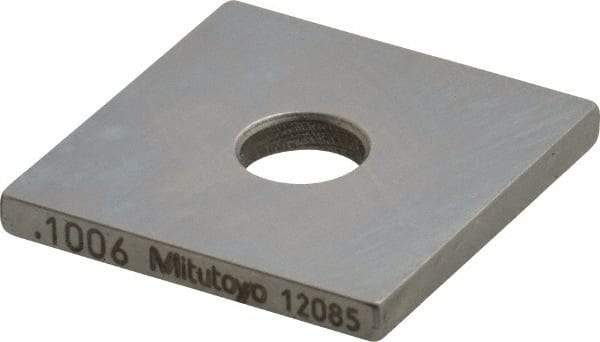 Mitutoyo - 0.1006" Square Steel Gage Block - Accuracy Grade 0, Includes Certificate of Inspection - A1 Tooling