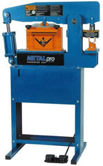 Metalpro - 3-3/4" Throat Depth, 45 Ton Punch Pressure, Ironworker - 1-1/2 hp, 1 Phase, 110 Volts, 37" Wide x 55-1/4" High x 24" Deep - A1 Tooling