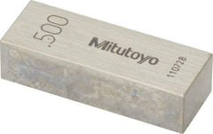 Mitutoyo - 0.5" Rectangular Steel Gage Block - Accuracy Grade AS-1, Includes Certificate of Inspection - A1 Tooling