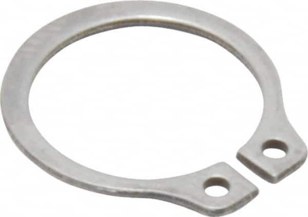 Rotor Clip - 11.89mm Groove Diam, 1/2" Shaft Diam, Passivated Stainless Steel, Snap External Retaining Rings - 0.039" Groove Width, 0.016" Groove Depth, 0.035" Ring Thickness, Grade 15-7 Grade 632 - A1 Tooling