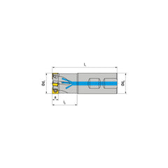 Indexable Square-Shoulder End Mill:  C490.100.R.0309B125EF,  1.0000'' Cut Dia,  0.3150'' Max Depth of Cut,  1.0000'' Shank Dia,  Weldon Flat Shank Uses  3,  Normal Pressure,