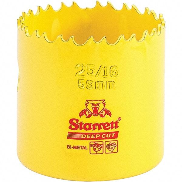 Starrett - 2-5/16" Diam, 2" Cutting Depth, Hole Saw - High Speed Steel Saw, Toothed Edge - A1 Tooling