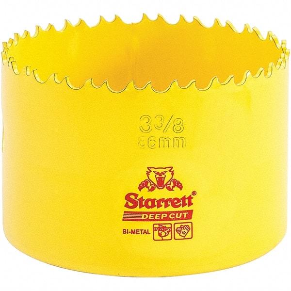 Starrett - 3-3/8" Diam, 2" Cutting Depth, Hole Saw - High Speed Steel Saw, Toothed Edge - A1 Tooling