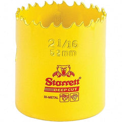 Starrett - 2-1/16" Diam, 2" Cutting Depth, Hole Saw - High Speed Steel Saw, Toothed Edge - A1 Tooling