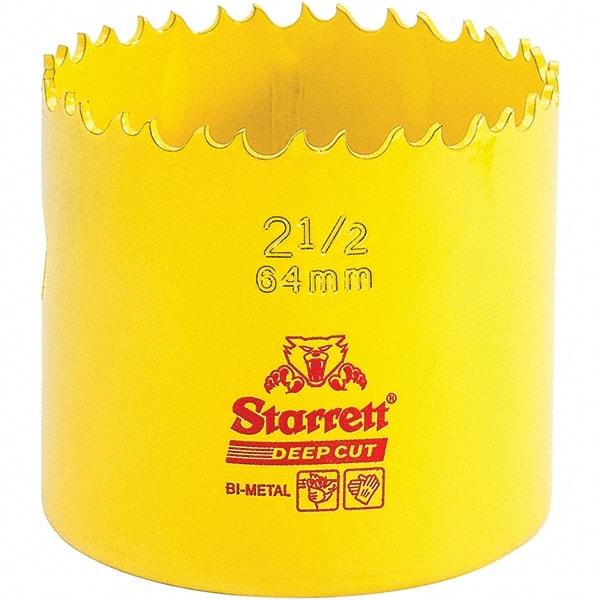 Starrett - 2-1/2" Diam, 2" Cutting Depth, Hole Saw - High Speed Steel Saw, Toothed Edge - A1 Tooling