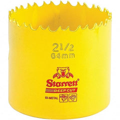 Starrett - 2-1/2" Diam, 2" Cutting Depth, Hole Saw - High Speed Steel Saw, Toothed Edge - A1 Tooling